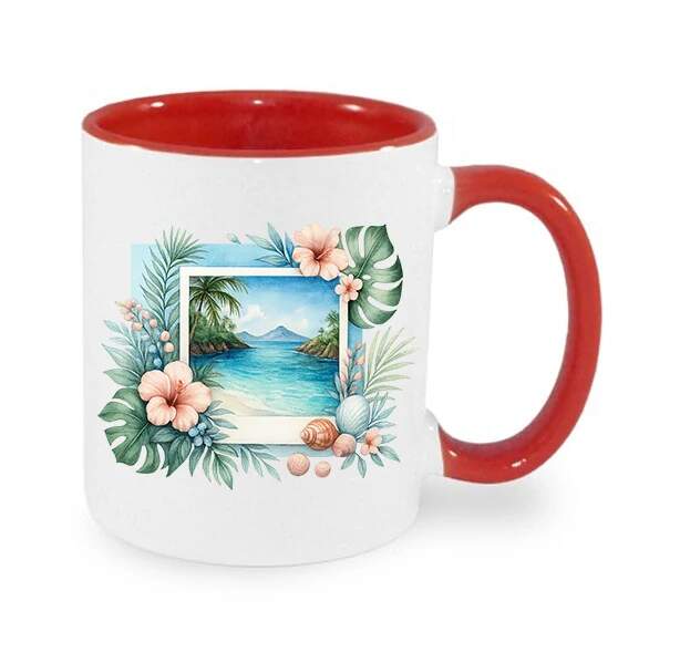 Hrnek "Tropická pohlednice – Hrnek s květinovým rájem"