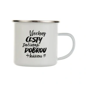 Plecháček "Všechny cesty začínají dobrou kávou"