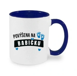 Hrnek "Povýšena na BABIČKU - kluk"