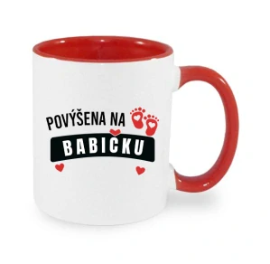 Hrnek "Povýšena na BABIČKU - holka"