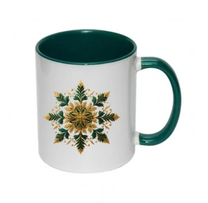 Hrnek "Green & Gold Snowflake"